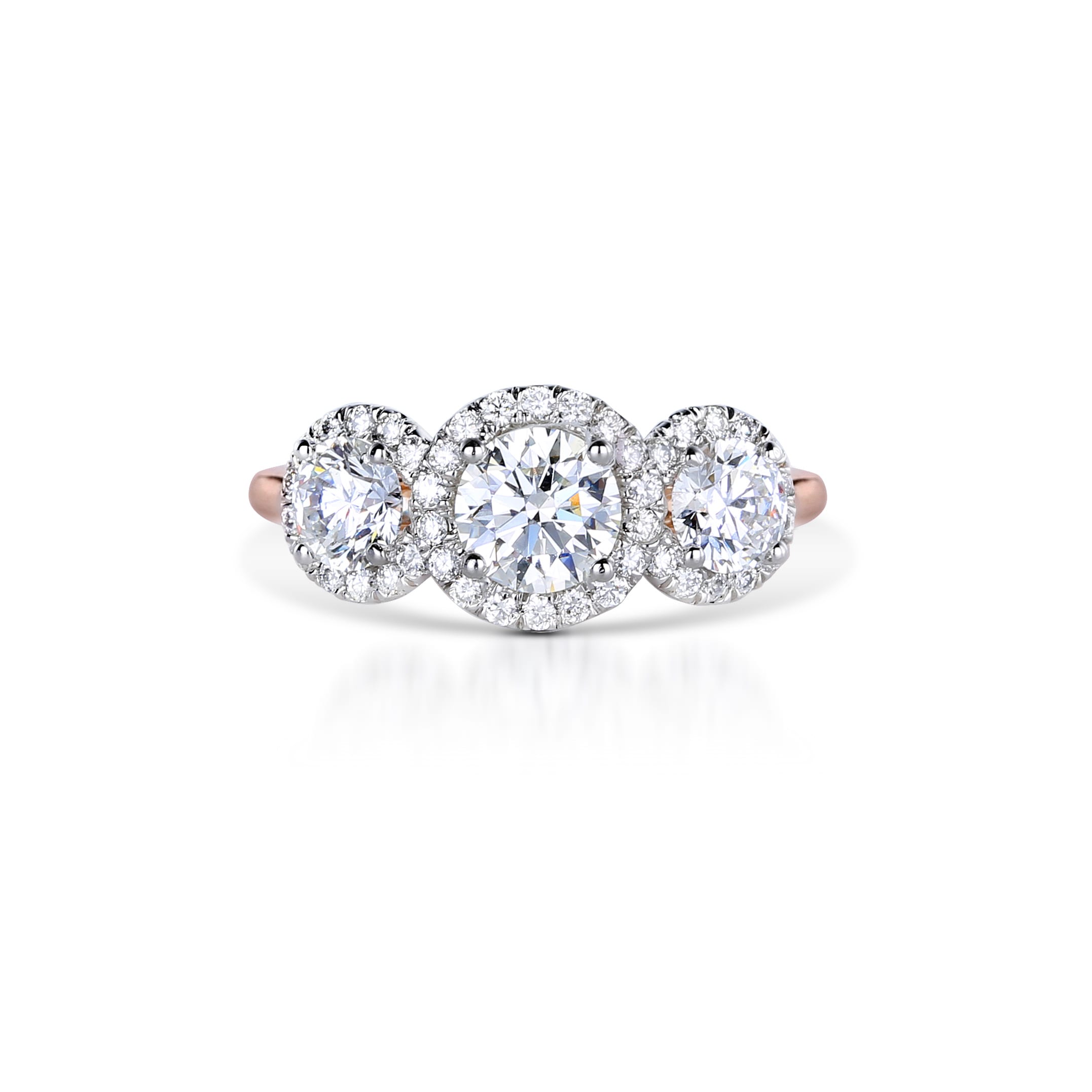 Three Round Diamonds Engagement Ring