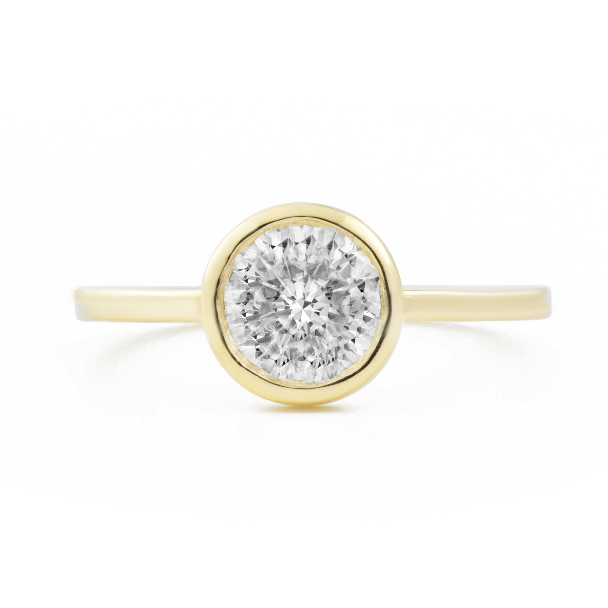 Round Diamond Bezel Rub-Over Engagement Ring