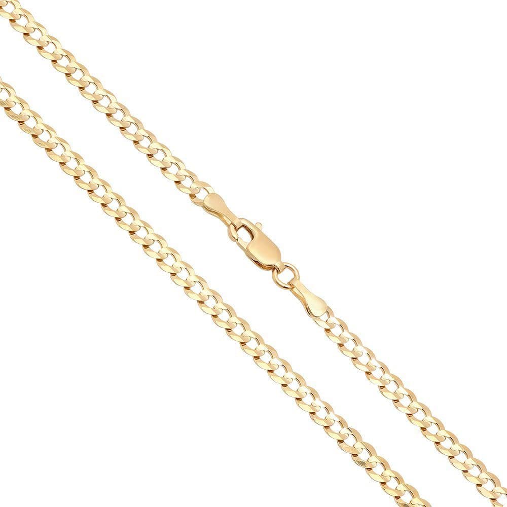 Cuban curb chain necklace yellow gold - Image 2