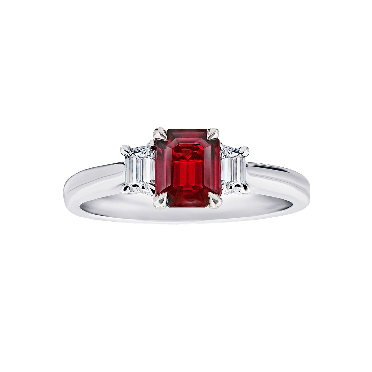 Ruby Emerald Engagement Ring