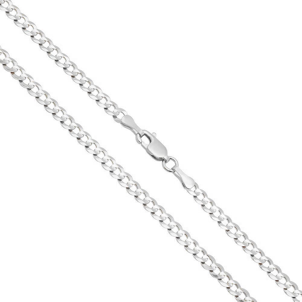 Cuban curb chain necklace white gold - Image 2