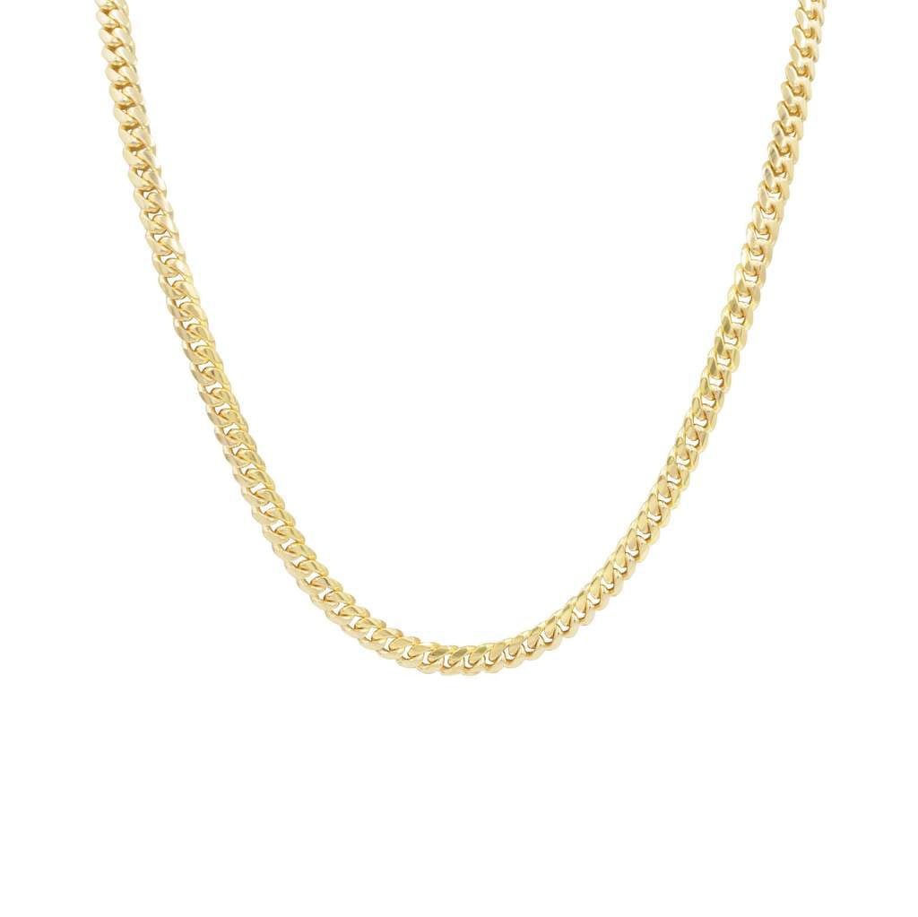 Cuban curb chain necklace yellow gold