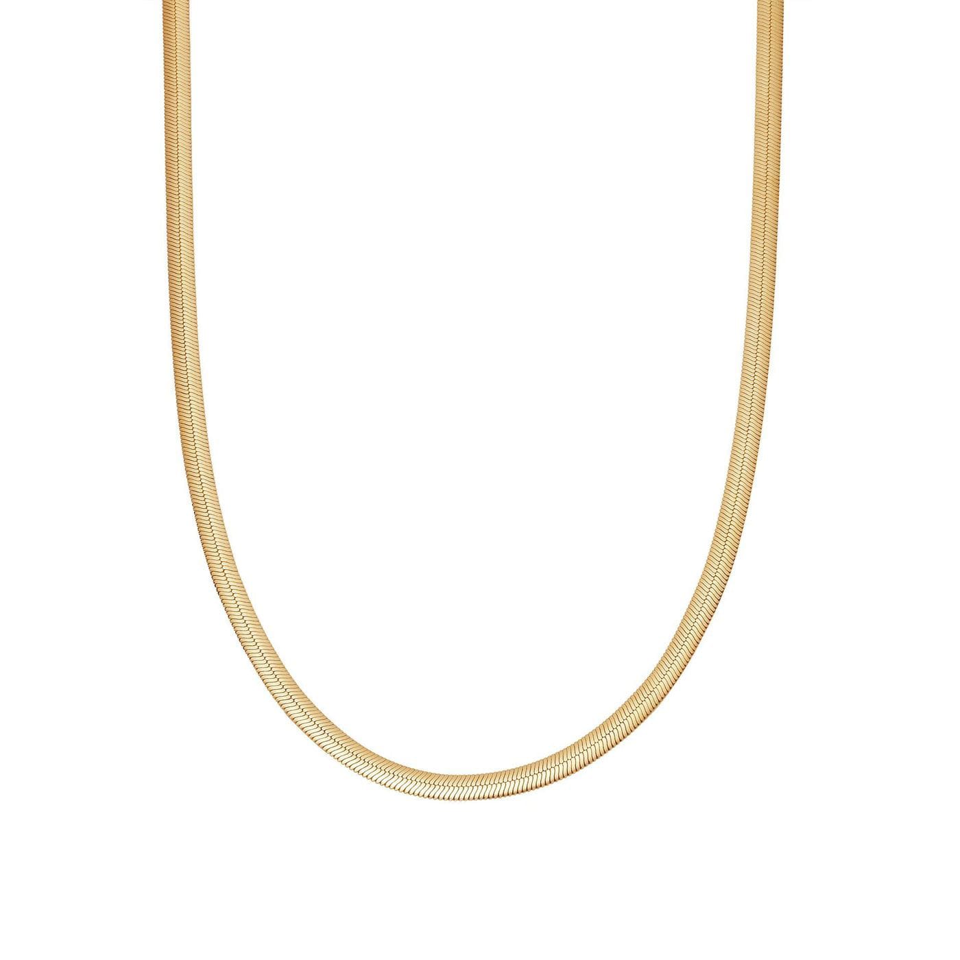 Herringbone Chain Yellow Gold Necklace