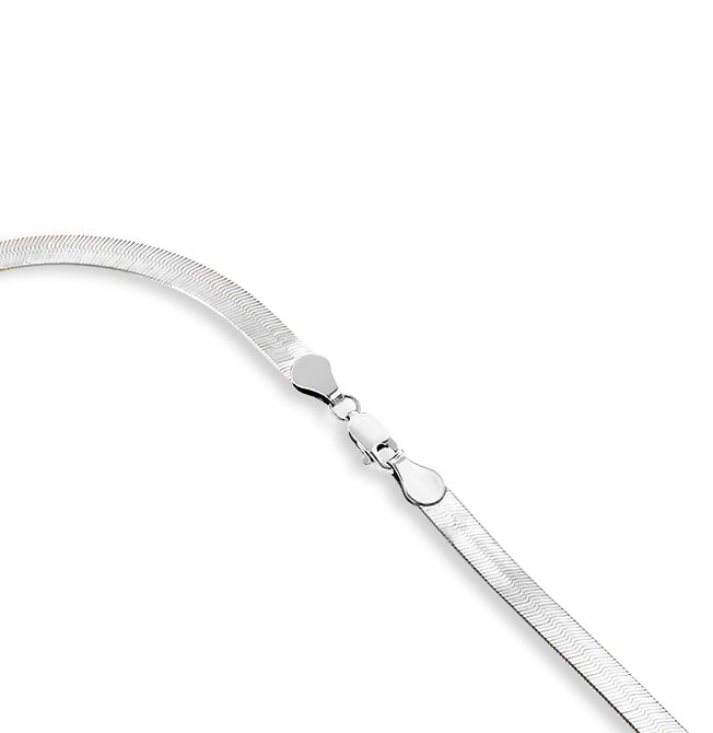 Herringbone Chain White Gold Necklace - Image 2