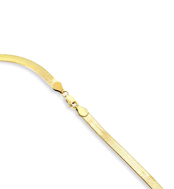 Herringbone Chain Yellow Gold Necklace - Image 2