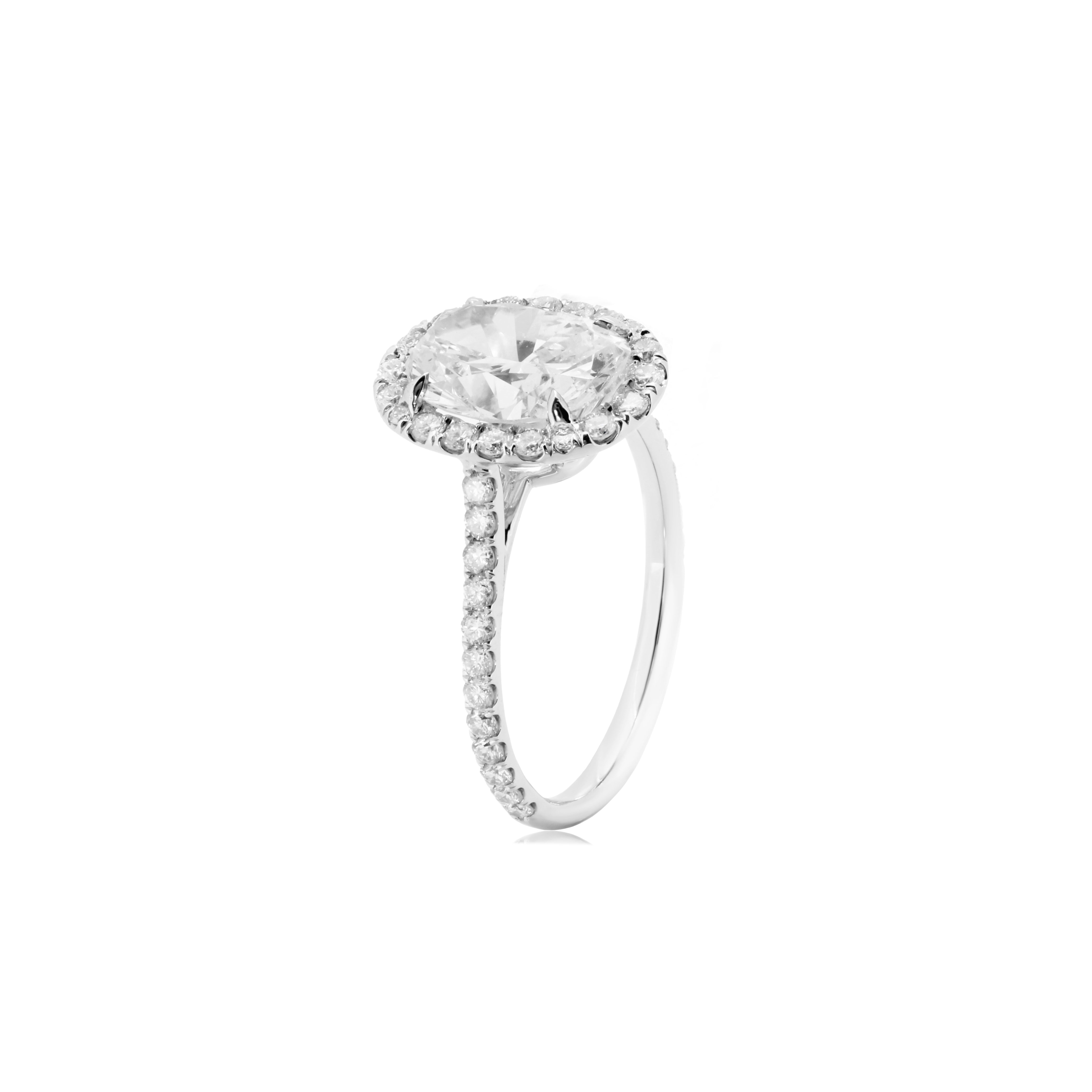 Oval Halo Pave Engagement Ring - Image 3