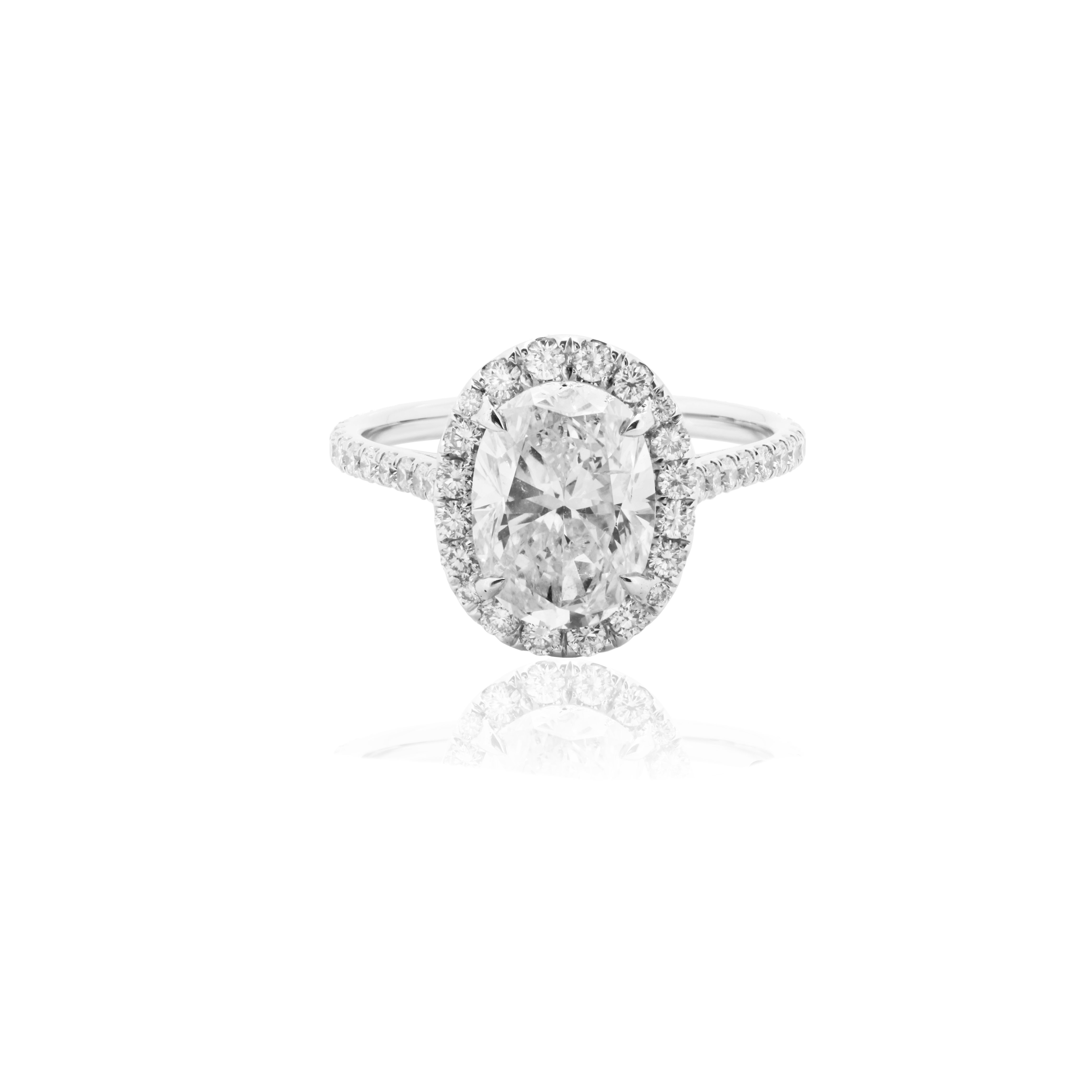 Oval Halo Pave Engagement Ring