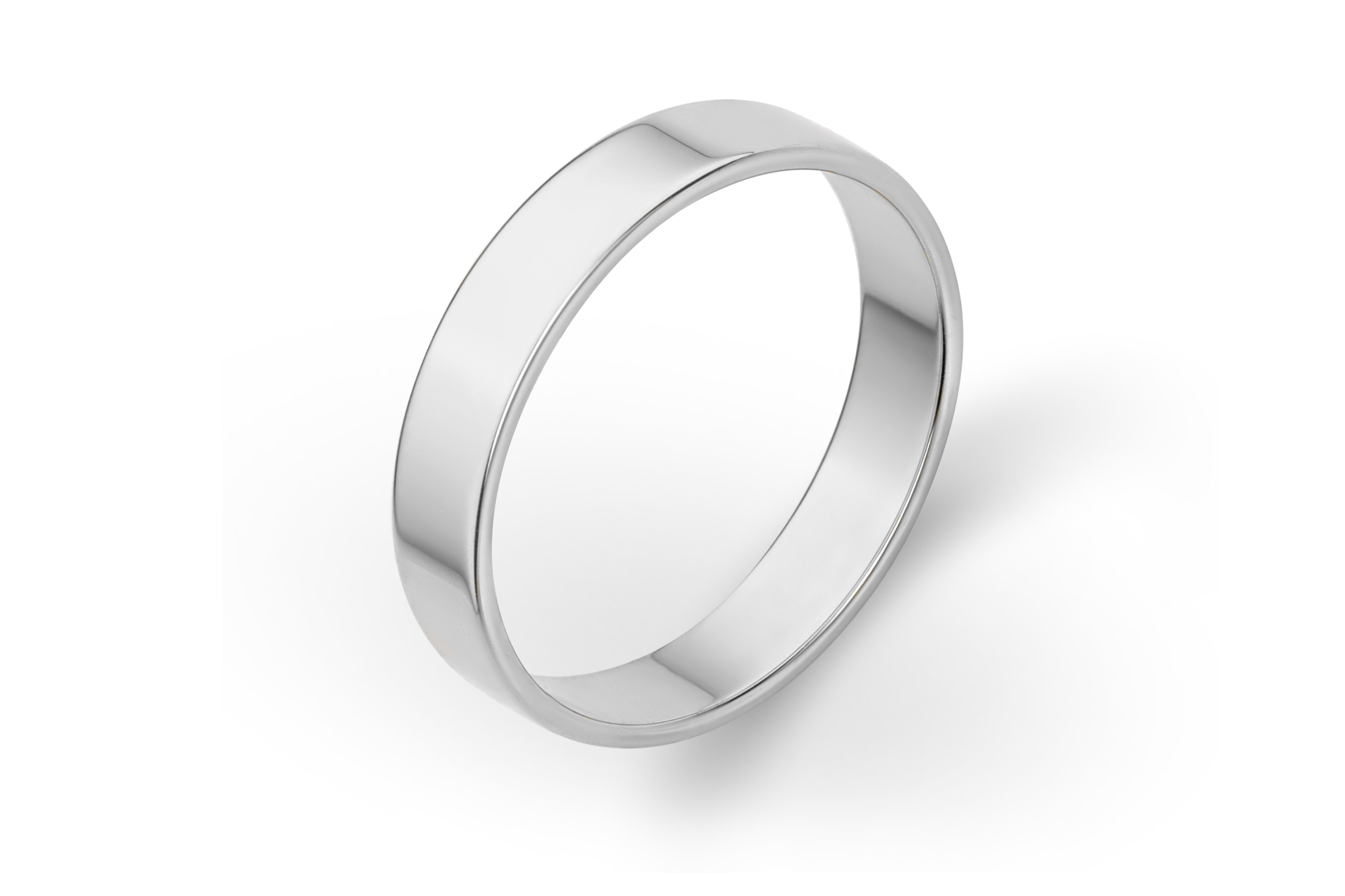 Classic 18K White Gold Wedding Band 5 mm
