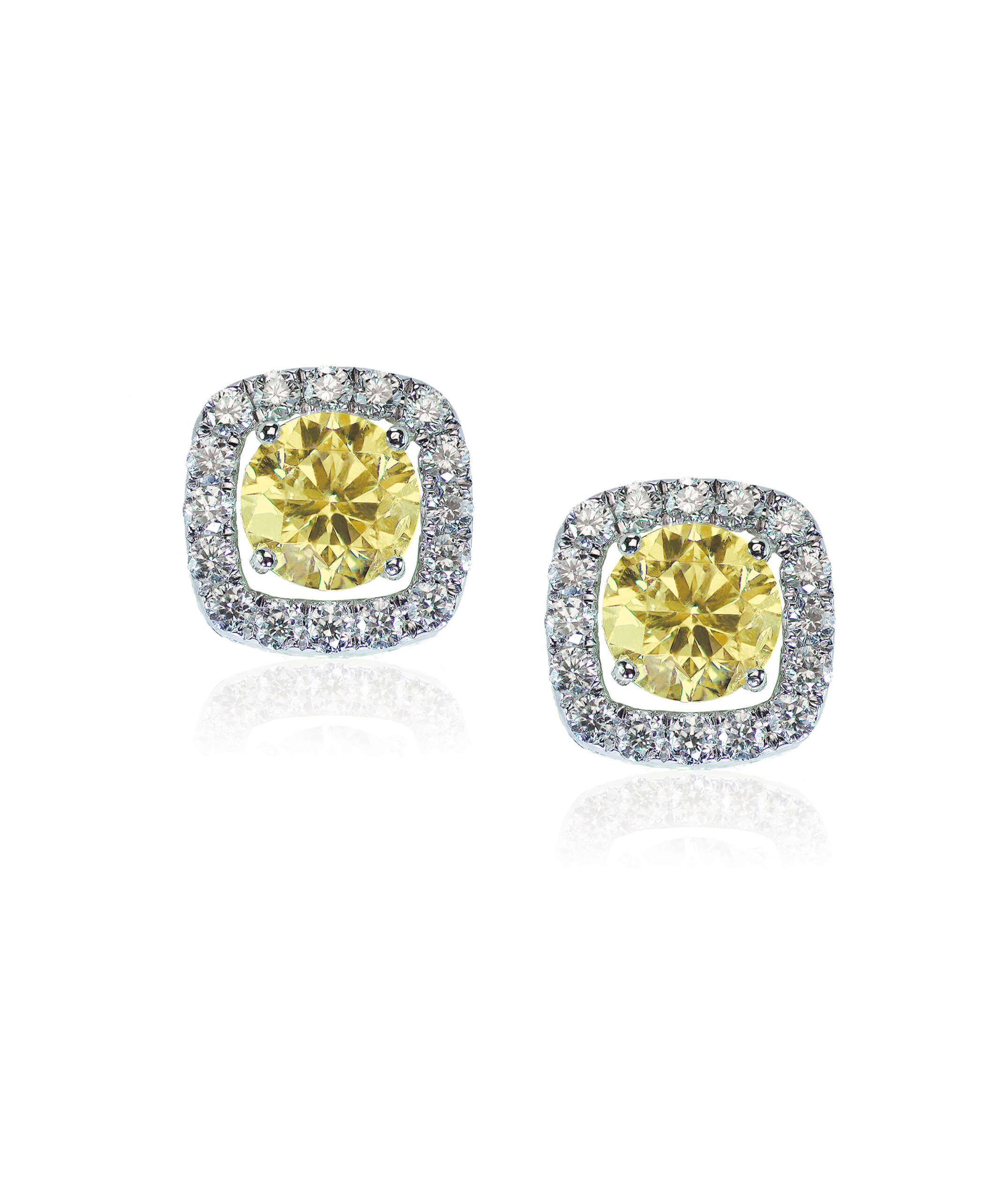 yellow diamond stud earrings