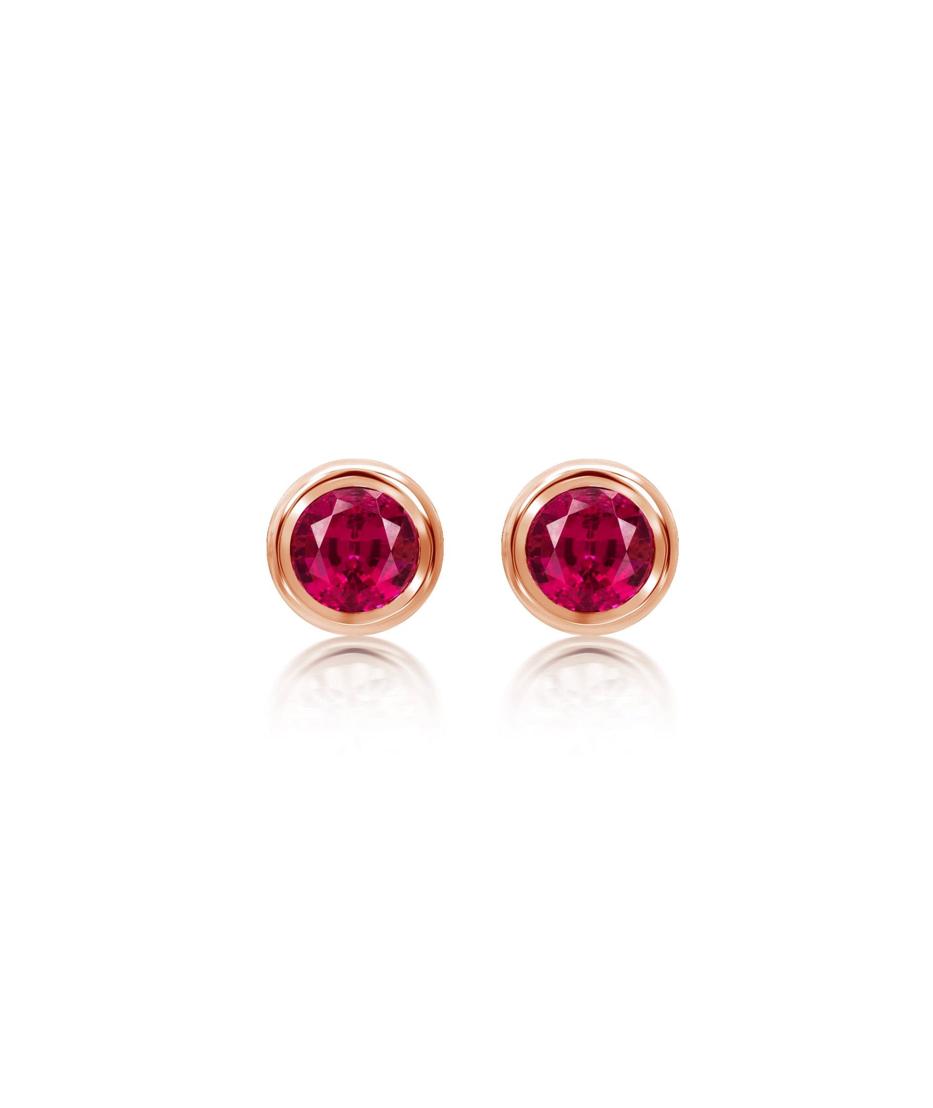 Ruby Stud Bezel Earrings