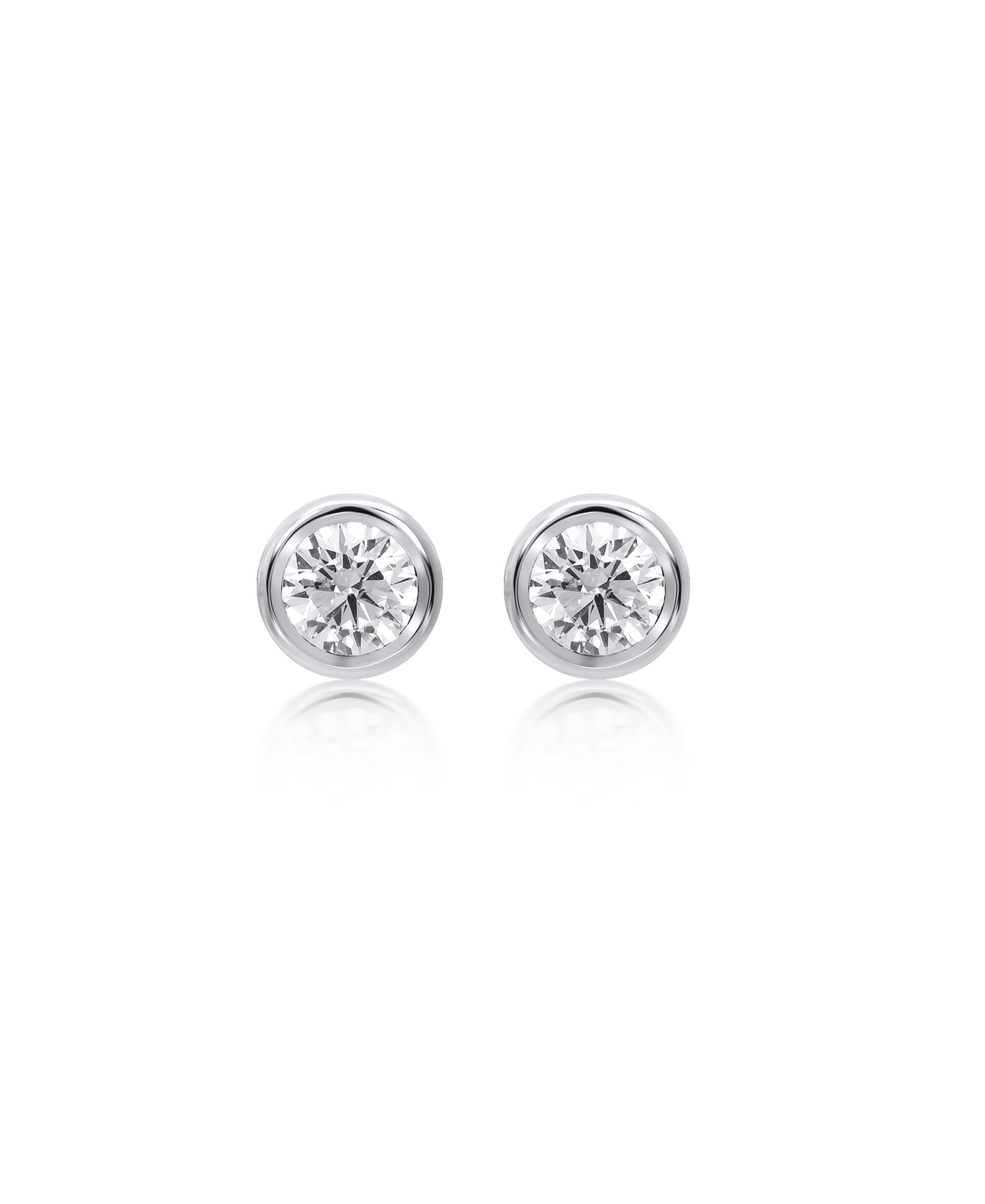 Diamond Bezel Stud Earrings