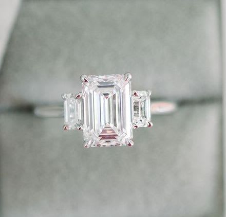 Emerald Trilogy Diamond Engagement Ring - Image 5