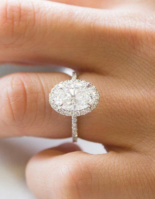 Oval Halo Pave Engagement Ring - Image 4