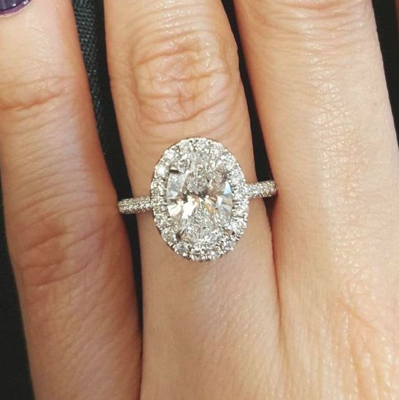 Oval Halo Pave Engagement Ring - Image 5