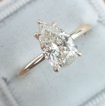 Pear Diamond Yellow Gold Engagement Ring - Image 3