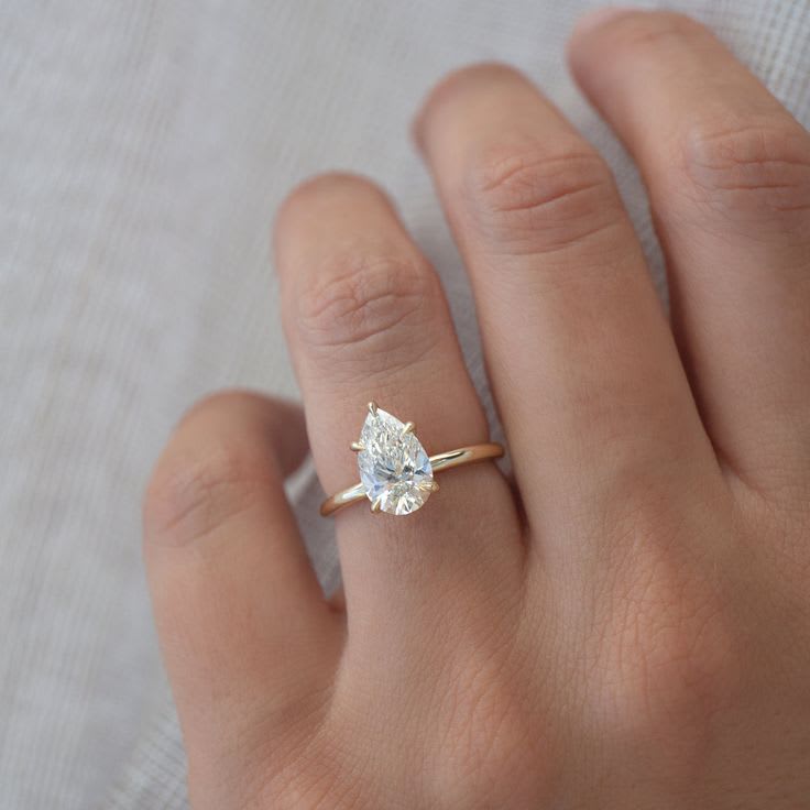 Pear Diamond Yellow Gold Engagement Ring - Image 4