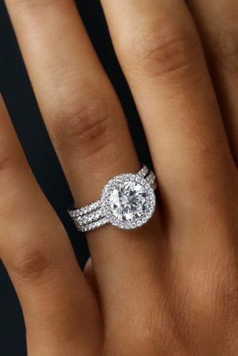 Round Diamond Halo Pave Engagement Ring - Image 5