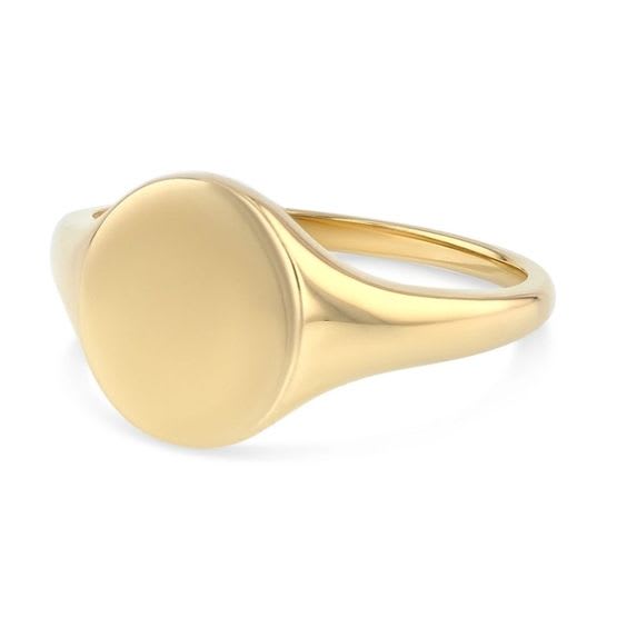 Signet Pinky Plain Ring Yellow Gold - Image 2