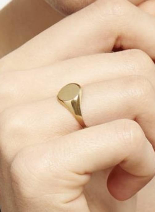 Signet Pinky Plain Ring Yellow Gold - Image 3
