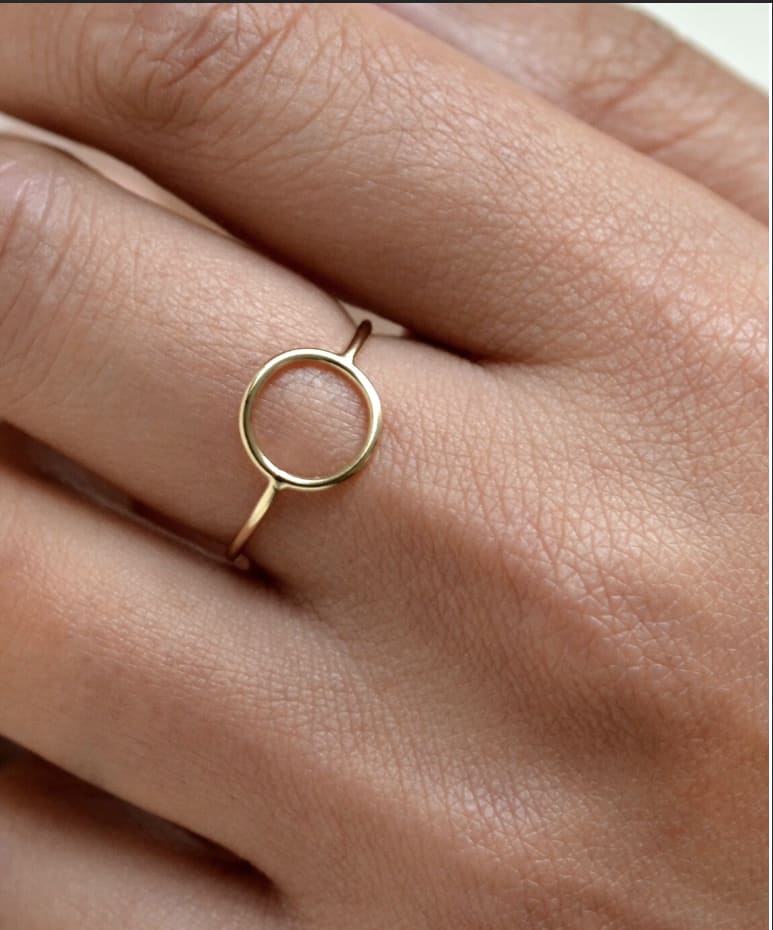 Circle ring fine 14k yellow gold - Image 3