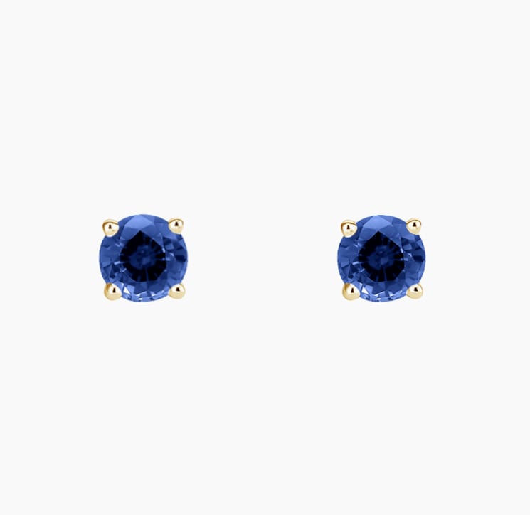 Sapphire stud earrings yellow gold