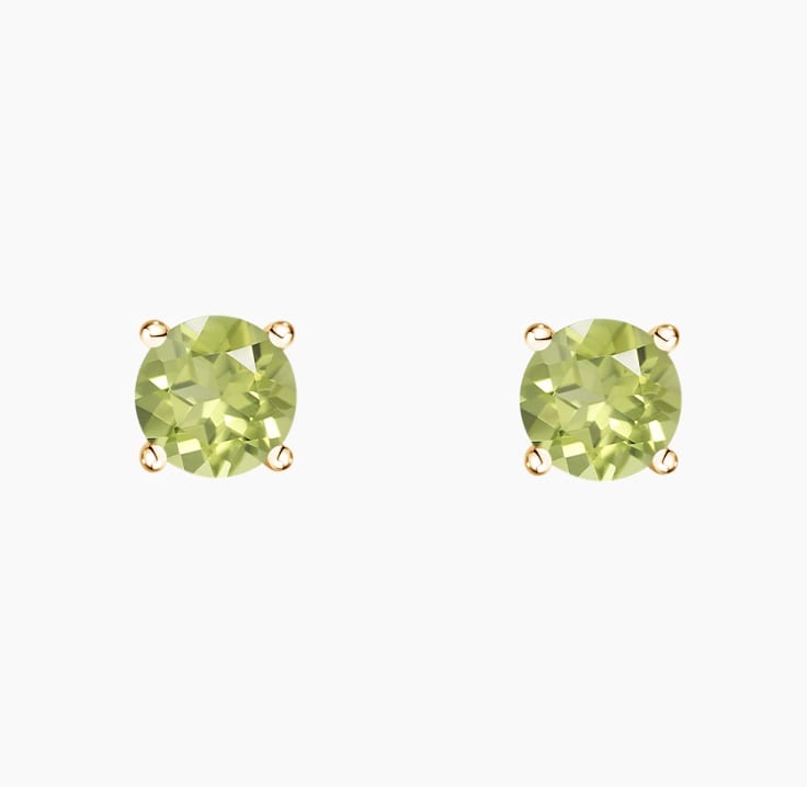 Peridot stud earrings yellow gold