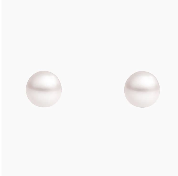 Pearl stud earrings yellow gold