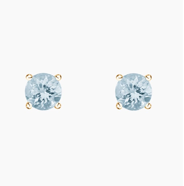 Aquamarine stud earrings yellow gold