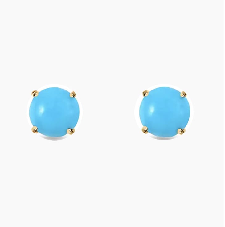 Turquoise stud earrings yellow gold