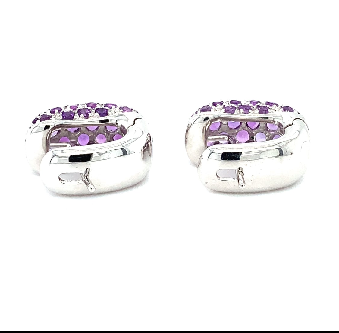 Mouawad amethyst art deco clip on earrings 18k white gold - Image 8