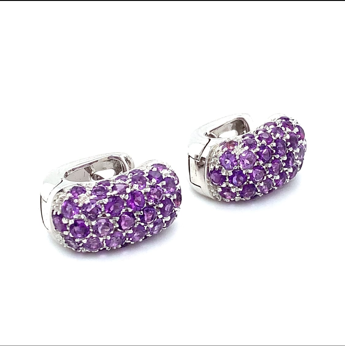 Mouawad amethyst art deco clip on earrings 18k white gold - Image 9