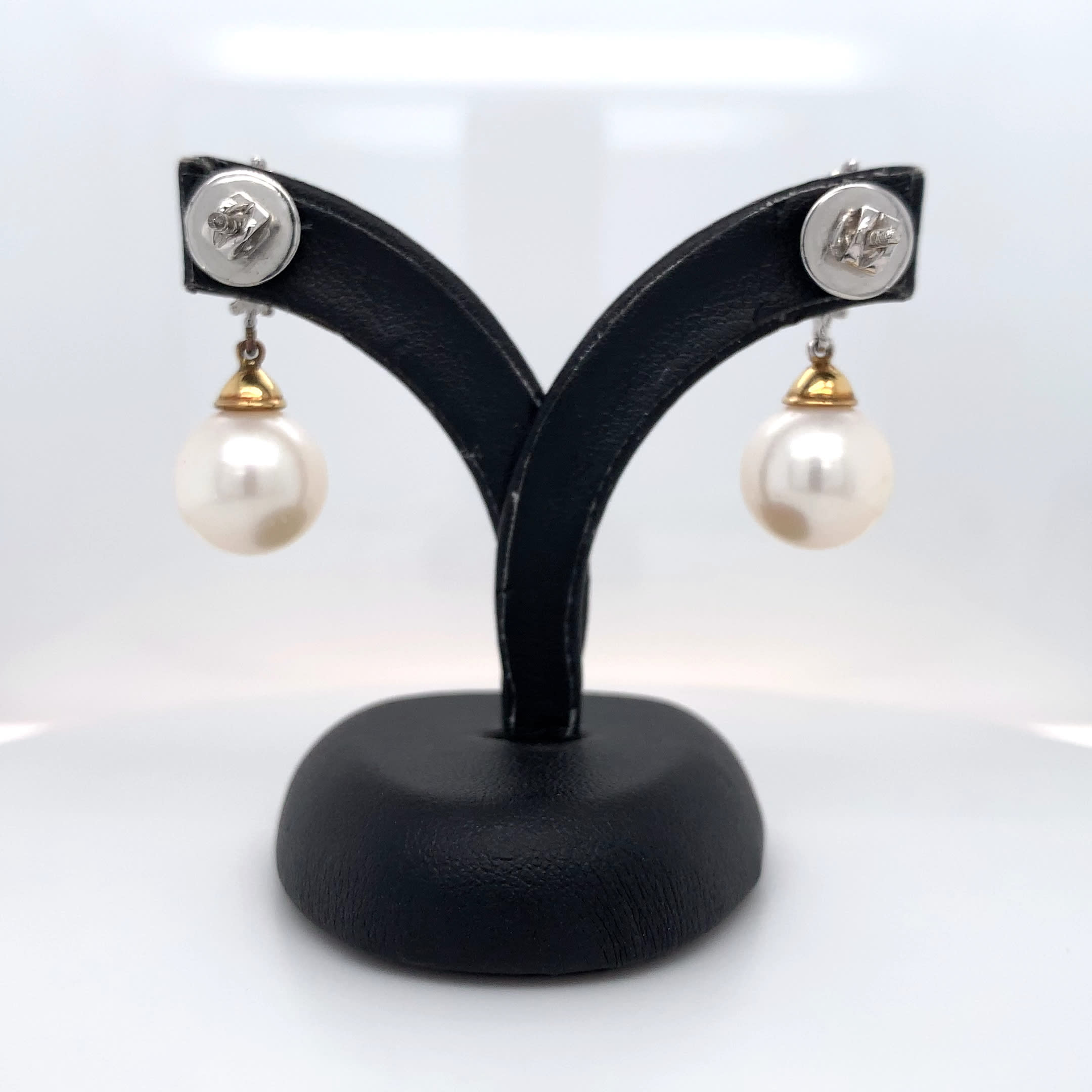 Diamond and pearl art deco earrings 18k white gold - Image 6