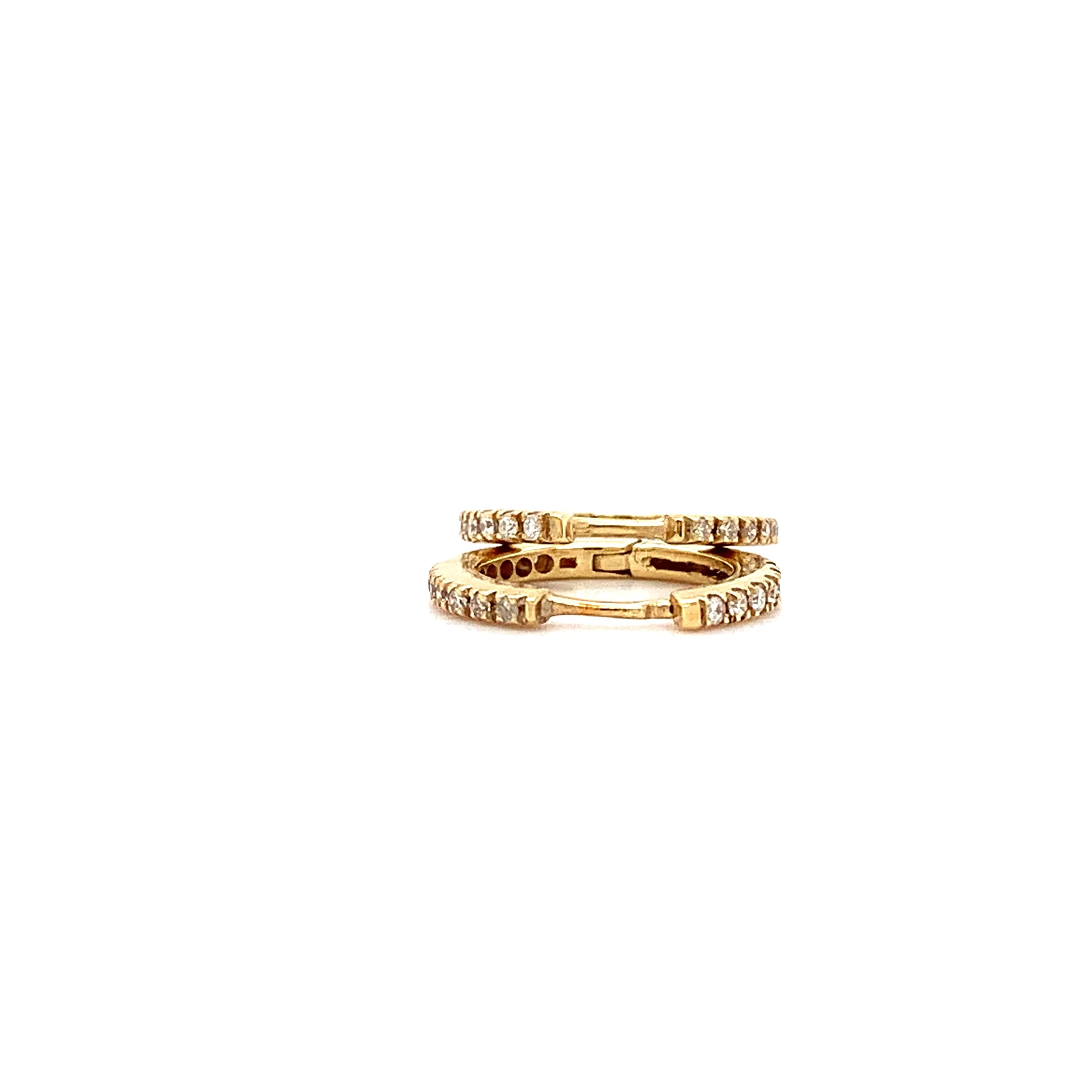 Timeless diamond petite hoop earrings 18k gold pave setting huggie