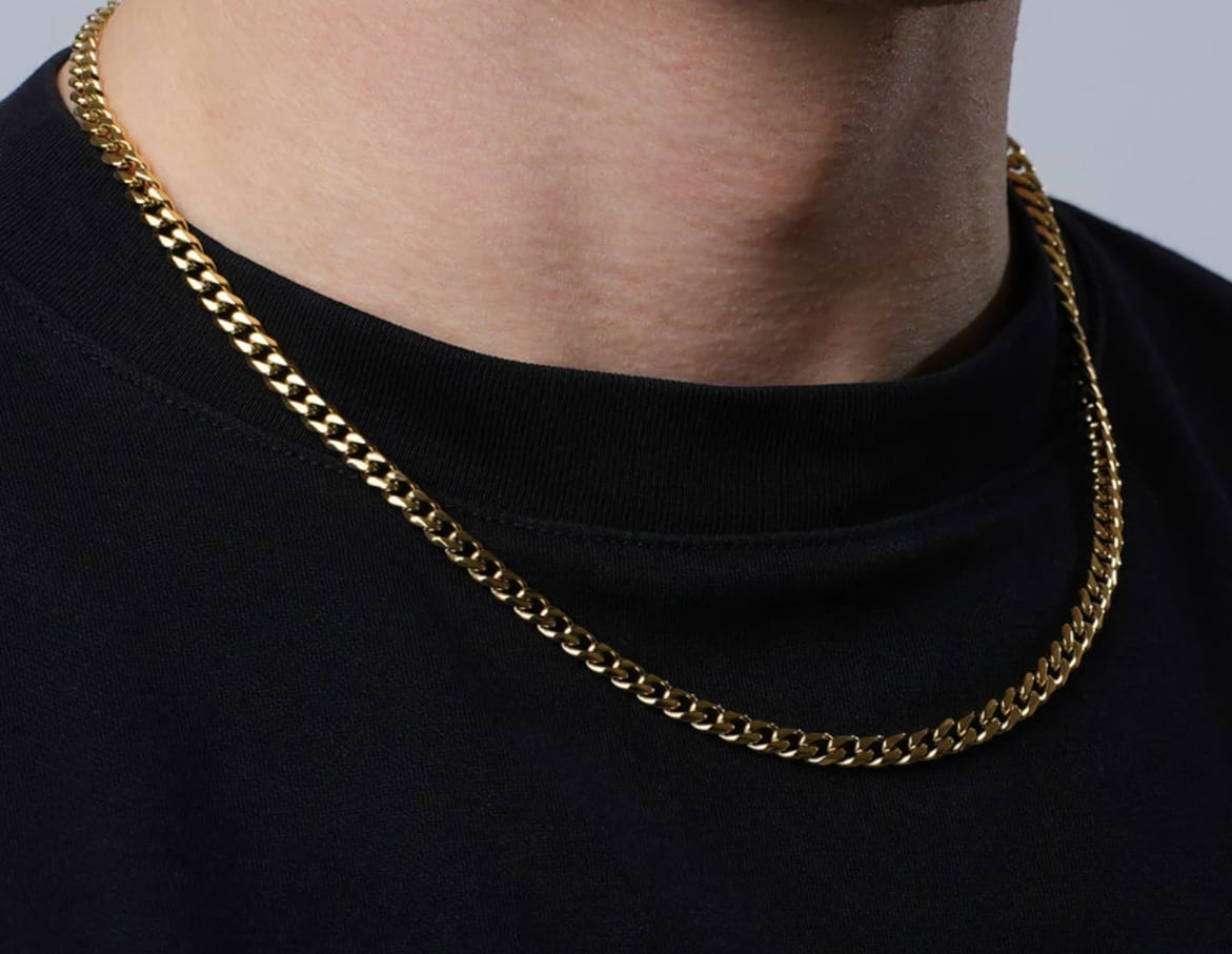 curb cuban chain necklace yellow gold