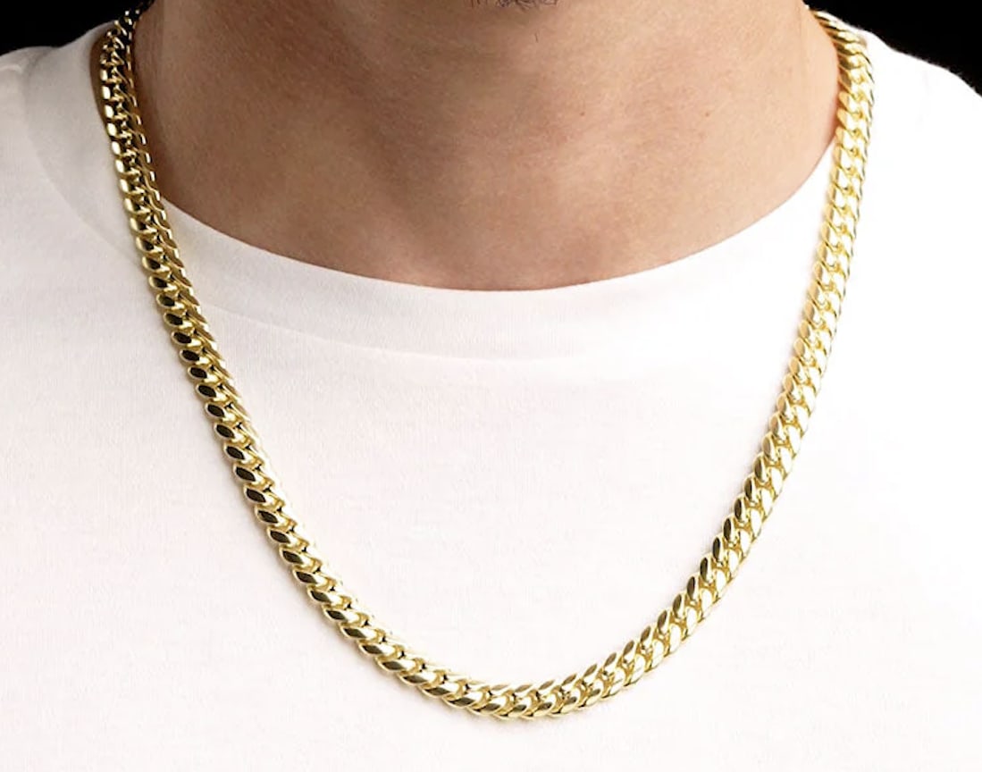 curb cuban chain necklace yellow gold