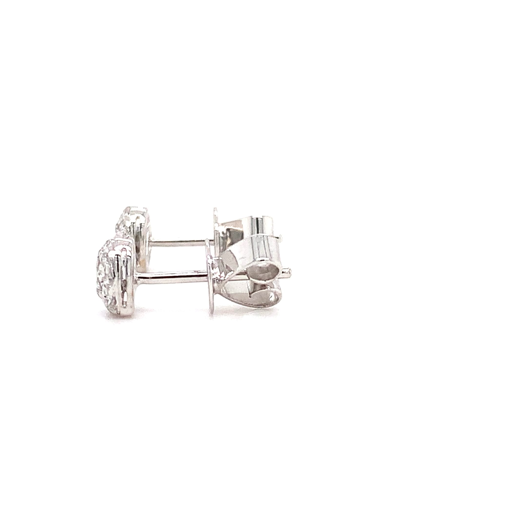 Diamond heart stud earrings 18k white gold - Image 7
