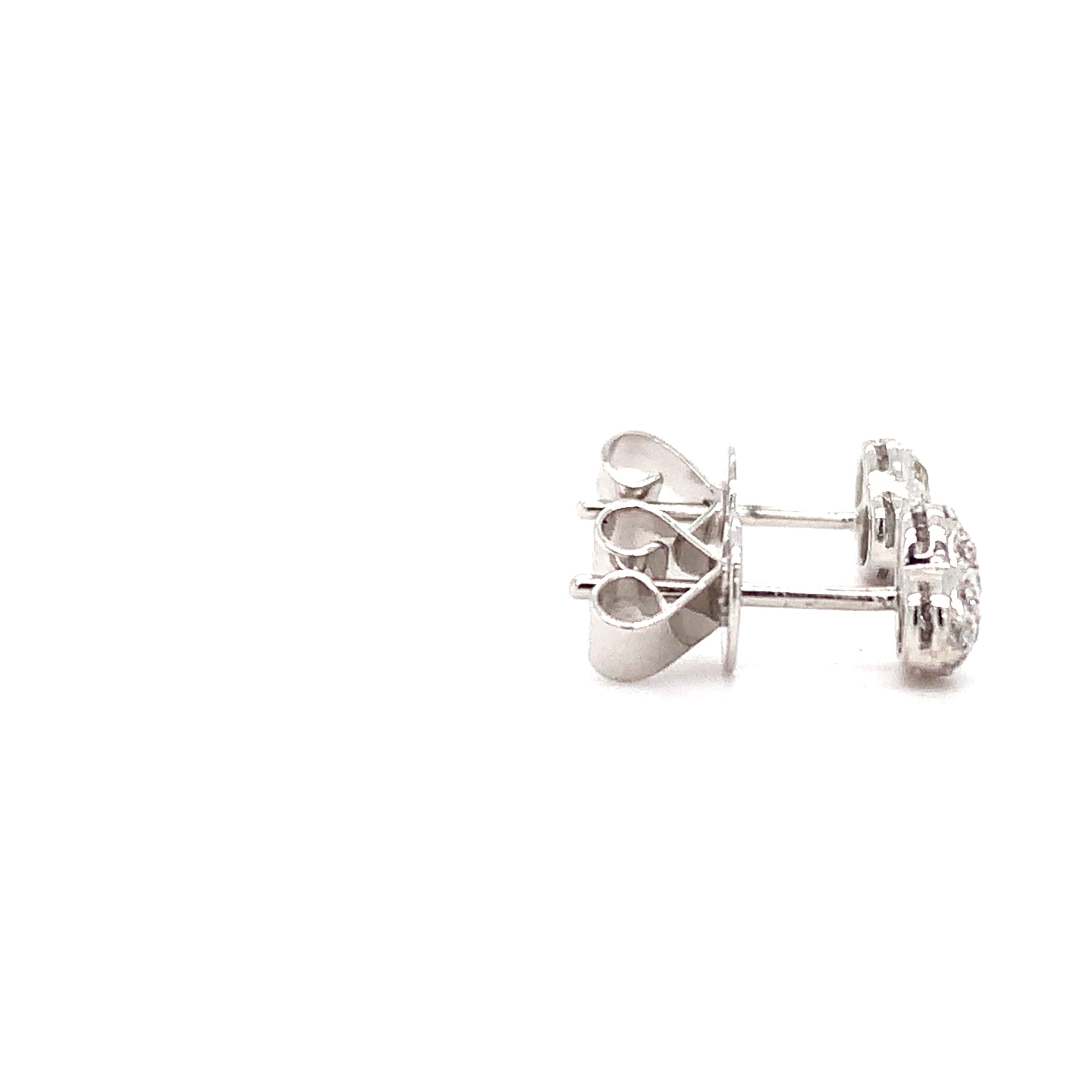 Diamond heart stud earrings 18k white gold - Image 9