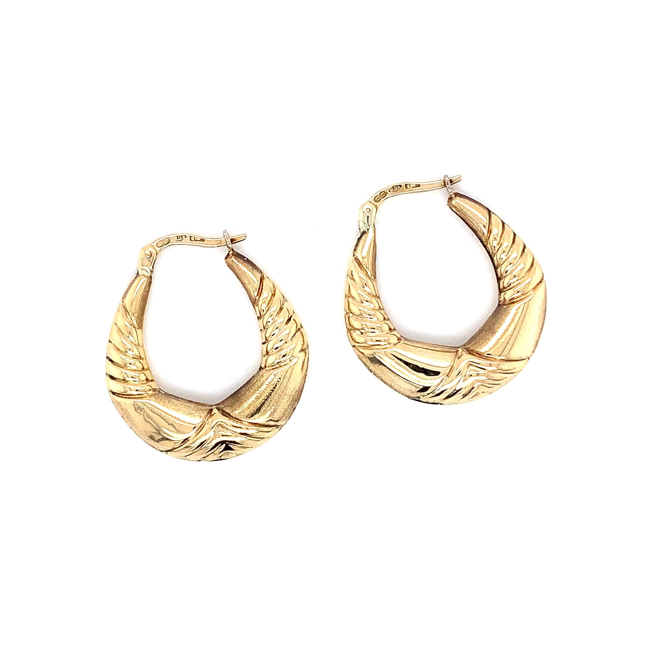 Amellas 9k antique vintage hoop huggie earrings