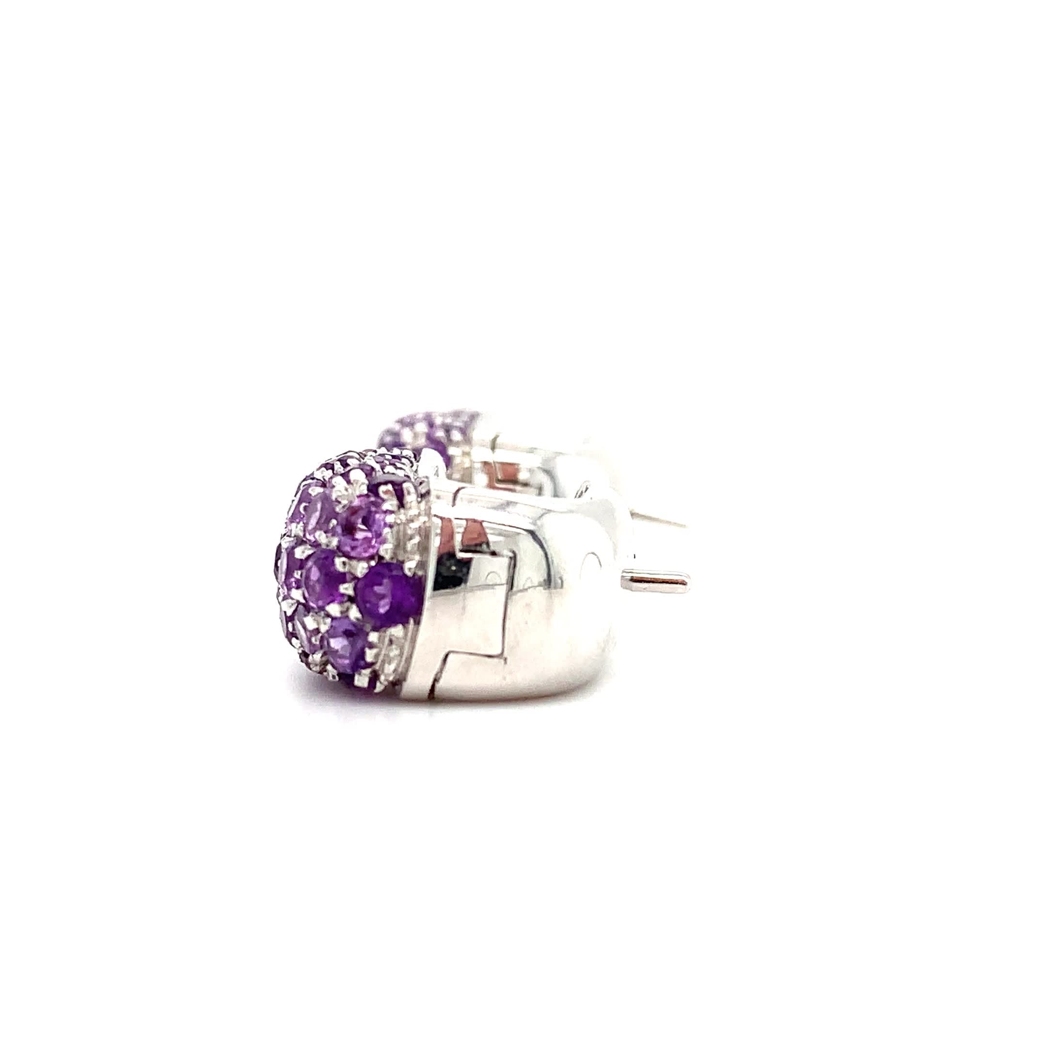 Mouawad amethyst art deco clip on earrings 18k white gold - Image 13
