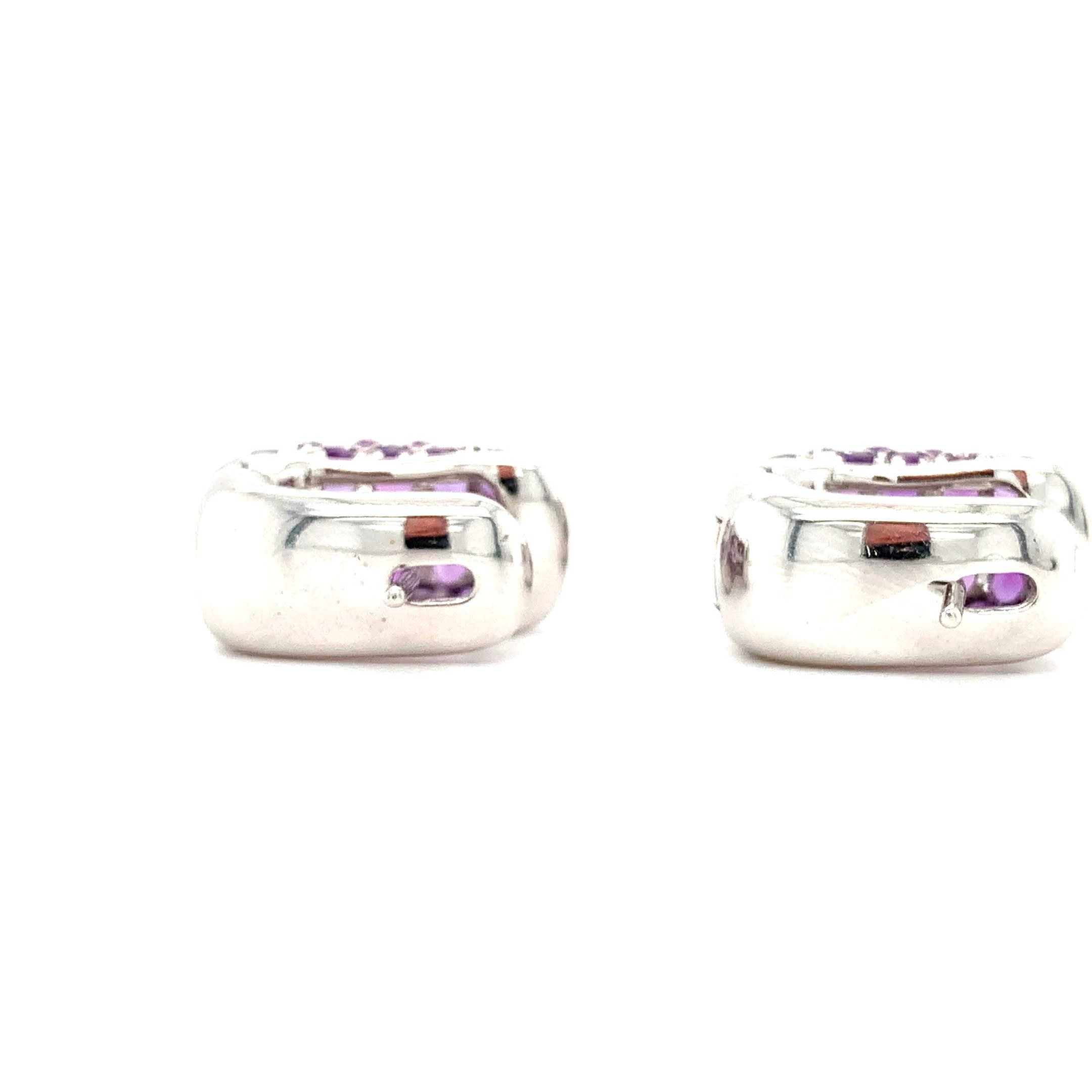Mouawad amethyst art deco clip on earrings 18k white gold - Image 14