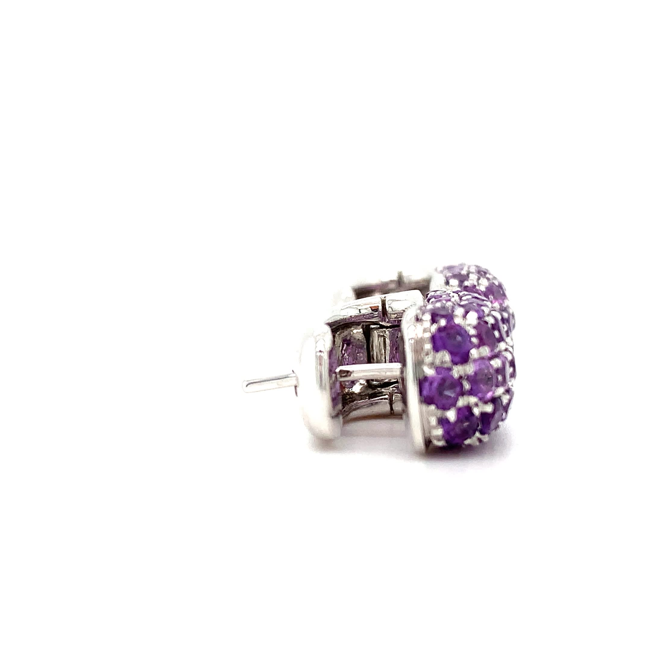 Mouawad amethyst art deco clip on earrings 18k white gold - Image 15