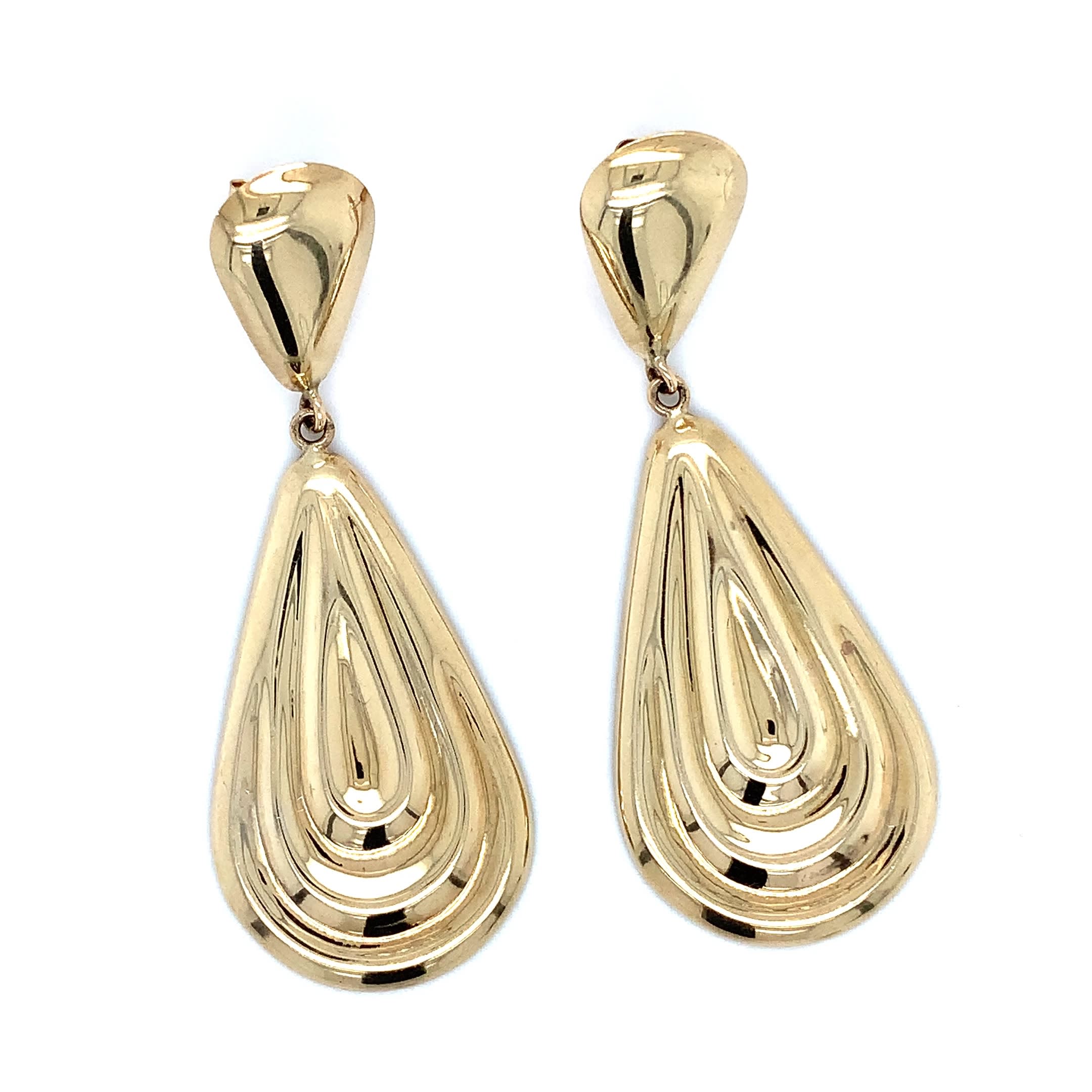Italian teardrop long earrings antique style vintage