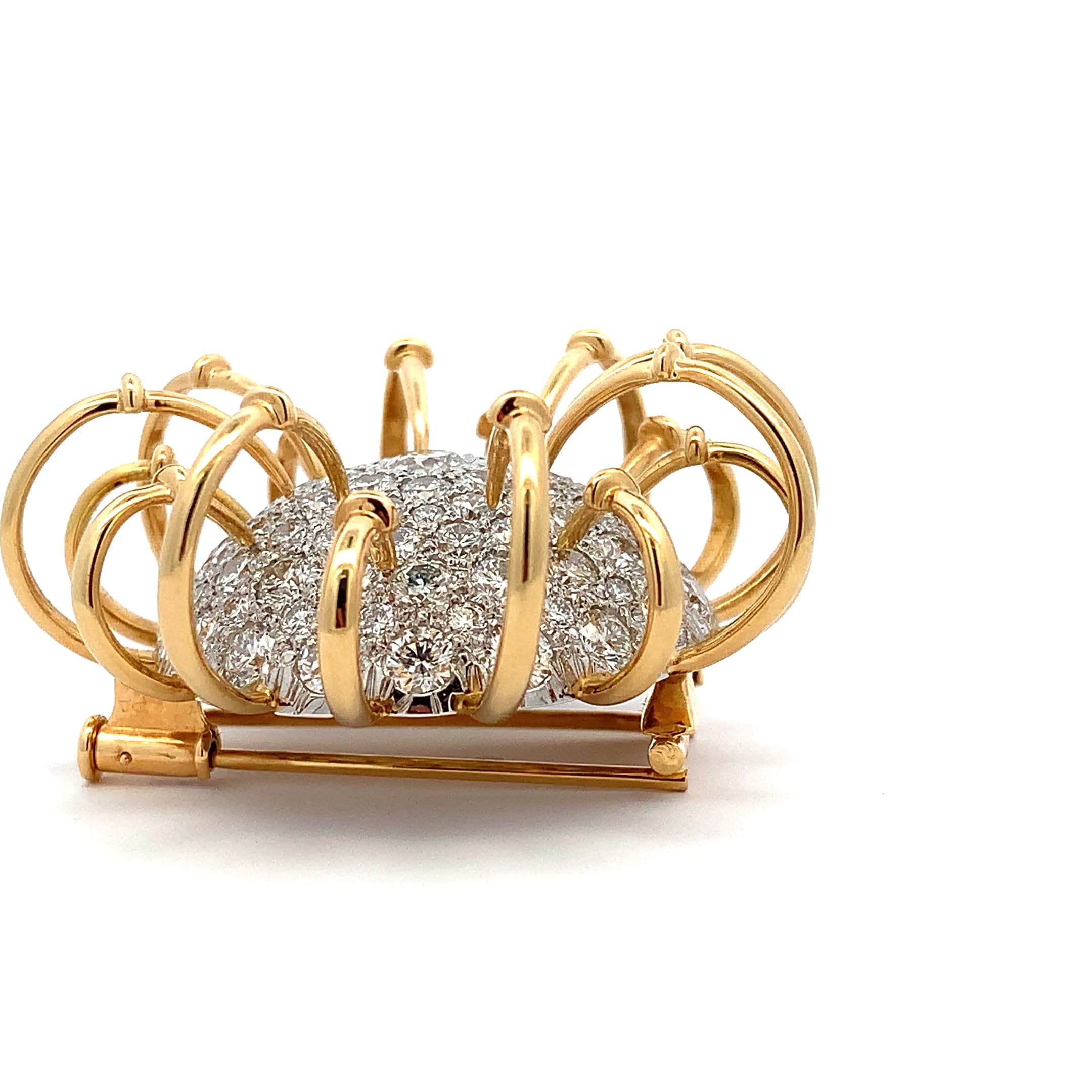 Tiffany & Co. Schlumberger Apollo Brooch 18K Yellow Gold and Platinum with Diamonds - Image 7