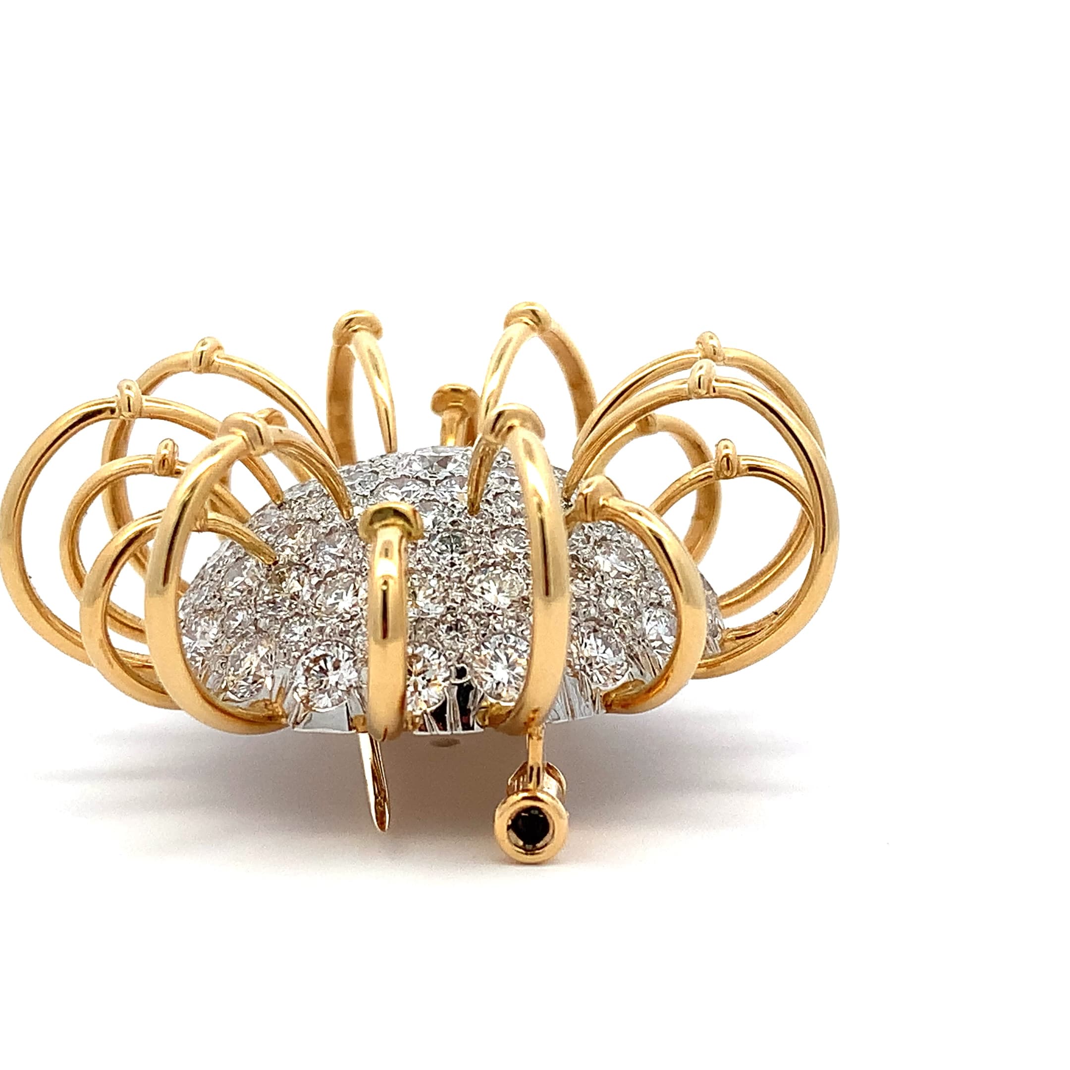 Tiffany & Co. Schlumberger Apollo Brooch 18K Yellow Gold and Platinum with Diamonds - Image 8