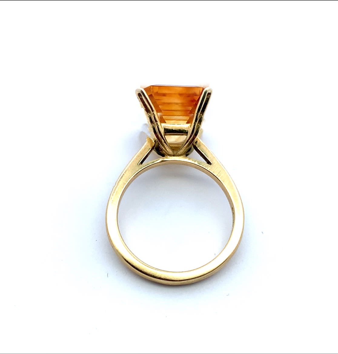 Citrine emerald cocktail ring 18k yellow gold - Image 3