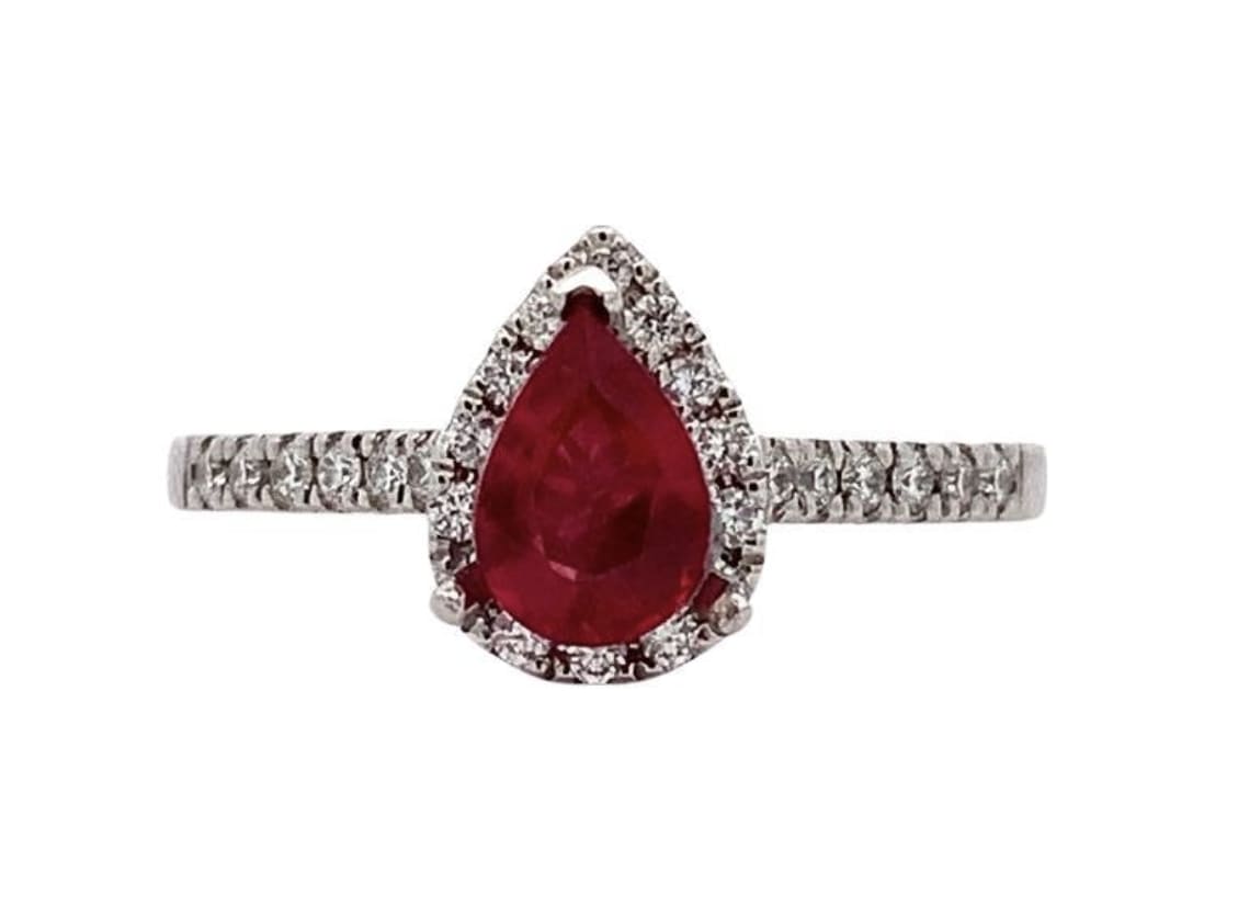 ruby diamond halo ring