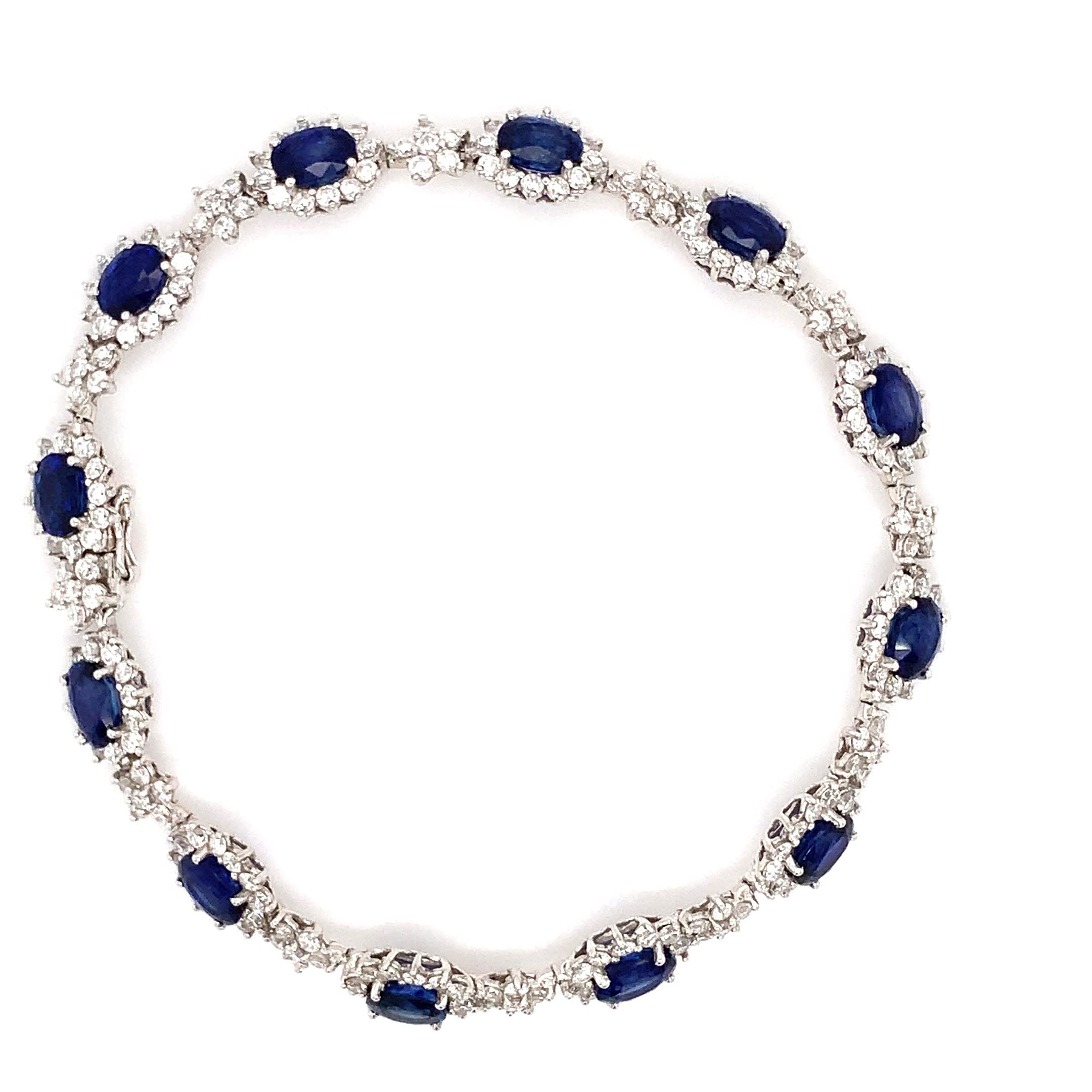 Sapphire and diamond bracelet 18k white gold - Image 9
