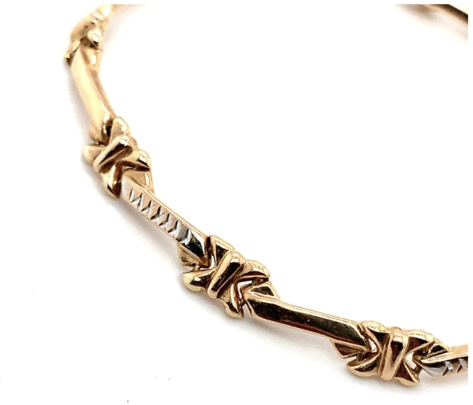 14k Yellow gold chain bracelet - Image 5