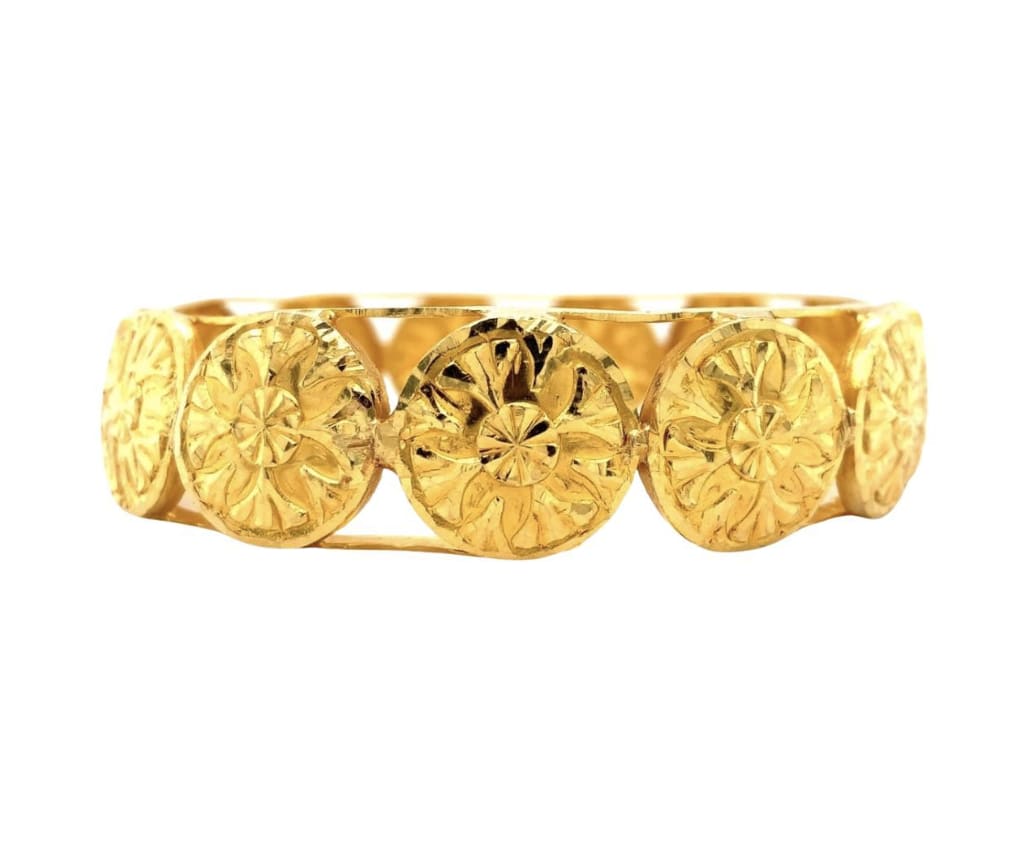22k yellow gold chunky bangle bracelet