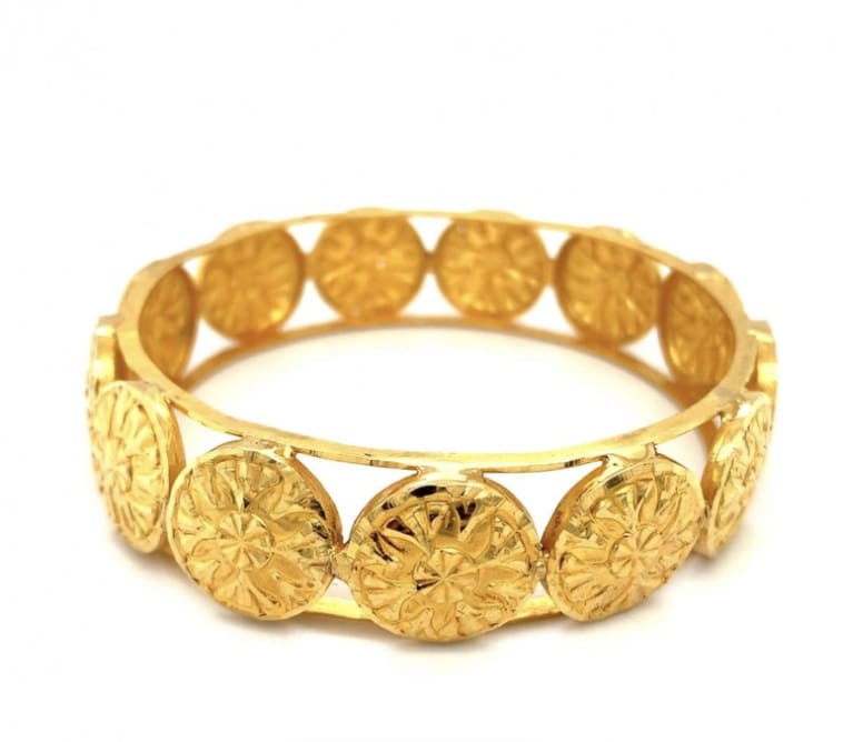 22k Yellow gold bangle bracelet - Image 6